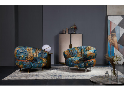 Ontwerp fauteuil bank sofa ontspan stof lounge luxe tv club bekleding