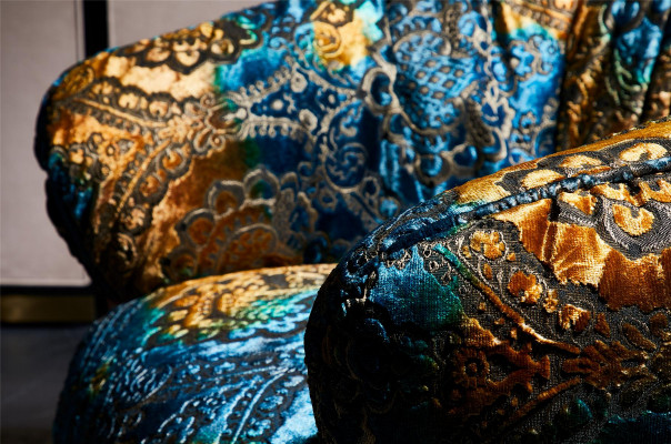 Ontwerp fauteuil bank sofa ontspan stof lounge luxe tv club bekleding