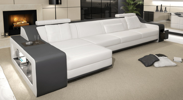 Designer bank hoekbank met poef woonlandschap bekleding set