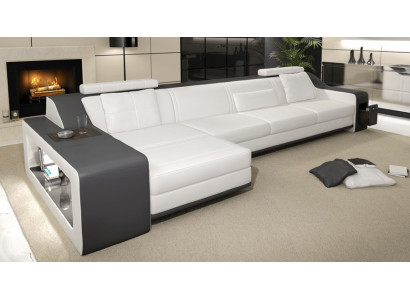 Designer bank hoekbank met poef woonlandschap bekleding set