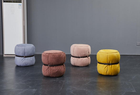 Ontwerp poef zitpoef woonkamer designer ronde moderne voetenbank.