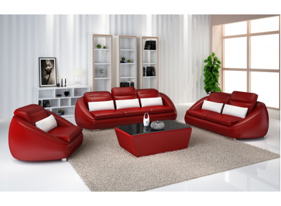 Luxe meubelbankstel bank bank stof 3+2 rode zitspons groep