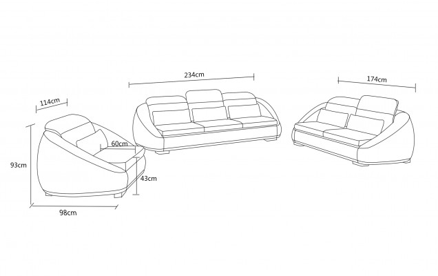 Luxe bankstel 3+1+1 zits woonkamer designer meubels bank couch