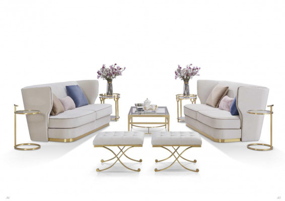 Bank 3-zits stoffen banken Luxe designbank Nieuwe luxe gestoffeerde banken