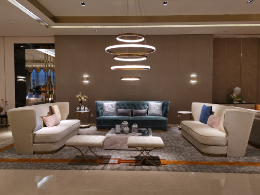 Bank 3-zits stoffen banken Luxe designbank Nieuwe luxe gestoffeerde banken