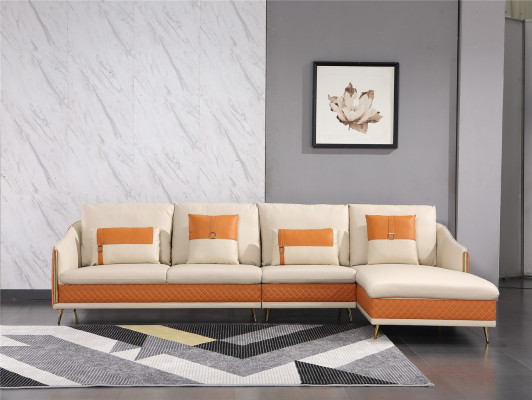 Bank hoekbank lederen woonlandschap set decoratie design moderne bank L-vorm