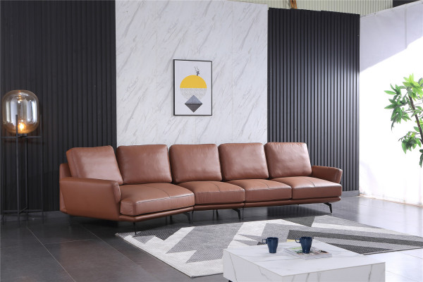 Leren bank woonlandschap hoekbank L-vormige hoek set stel modern sofa.