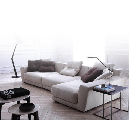 Ontwerp hoekbank L-vorm bank bekleding textiel bankstellen luxe woonkamer