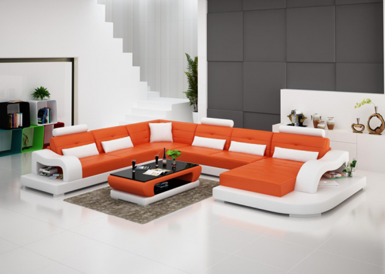 Hoekbank Sofa Bank Bekleding Hoek Zit Woonlandschap Set U Vorm