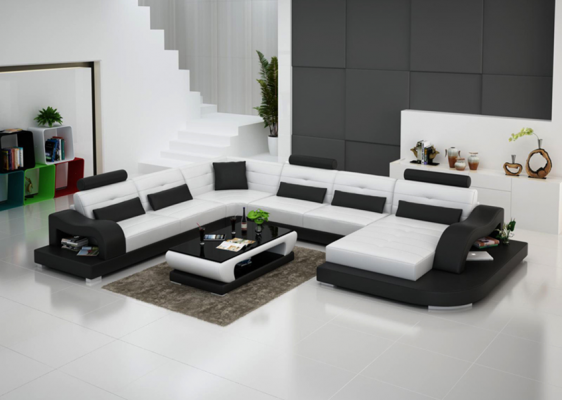 Hoekbank Sofa Bank Bekleding Hoek Zit Woonlandschap Set U Vorm