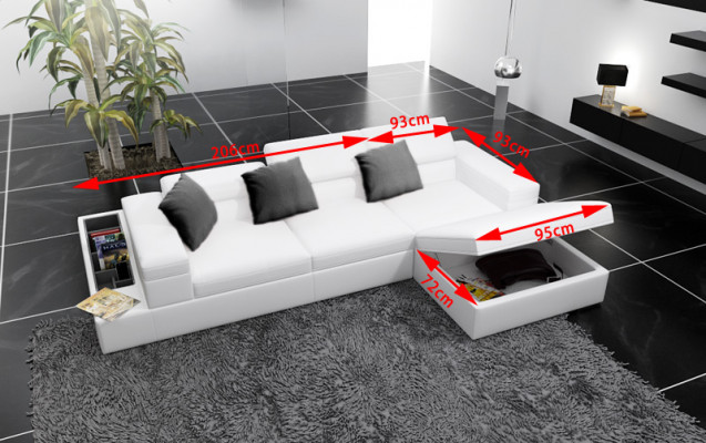 Eckbank gestoffeerde bank Zit hoek leren bank L-vormige woonlandschap