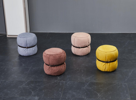 Ontwerp poef zitpoef woonkamer designer ronde moderne voetenbank.