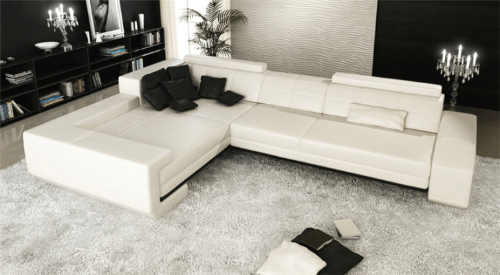 Sofa L-vorm leren bank bankstel design hoekbank