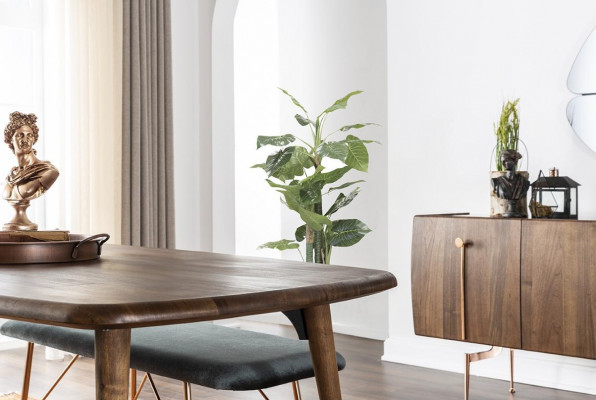 Eetgroep Eetkamer Eettafel Stoelen Dressoir Set 10-delig Hout Bruin