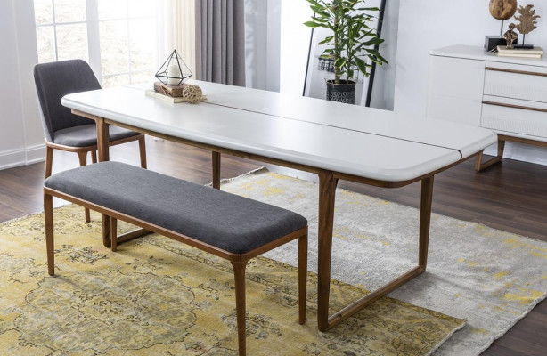Eethoek Eetgroep Eetkamer Eettafel Stoelen Dressoir 10-delig Hout Wit