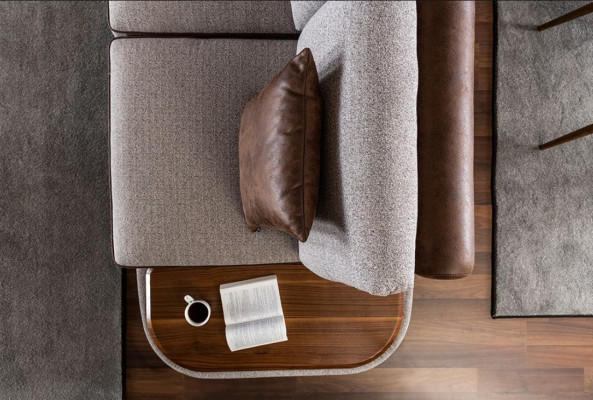 Grijze bekleding 3+2 zits set woonkamer-design salontafel luxe meubels
