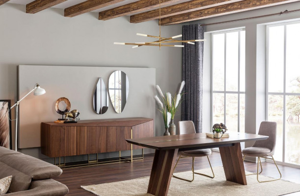 Eettafel Eetgroep Eetkamer Stoelen Dressoir Set Hout Bruin Garnituur 9-delig