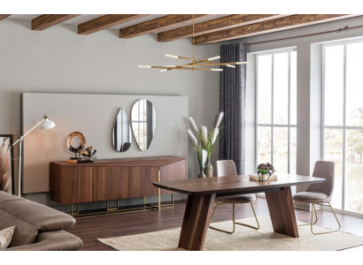 Eettafel Eetgroep Eetkamer Stoelen Dressoir Set Hout Bruin Garnituur 9-delig