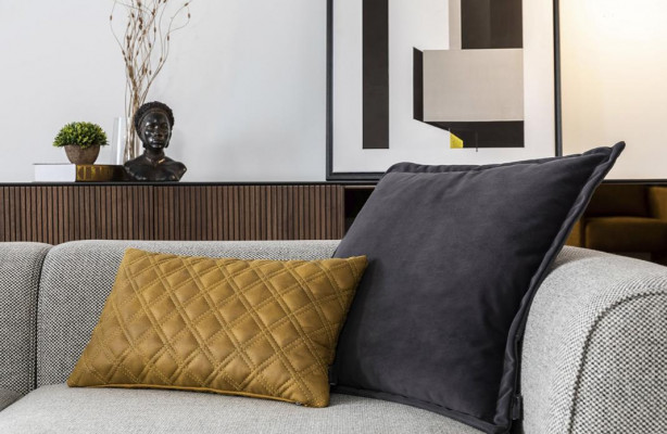 Sofaset banken kunstleer bank 321-zits modern geel fauteuil set