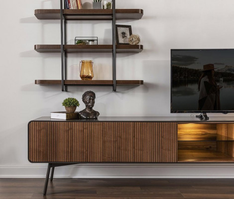 rtv Lowboard tv Stand planken dressoir woonkamer hout bruin modern