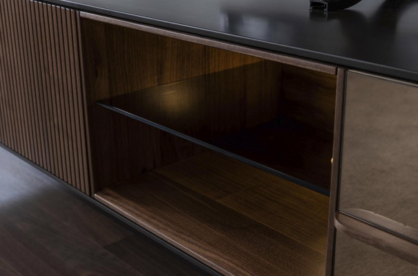 rtv Lowboard tv Stand planken dressoir woonkamer hout bruin modern
