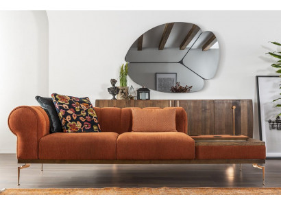 Tweezitsbank 2-zits stoffen bank Moderne stoffen oranje bank 234 cm - Tweezitsbank 2-zits stoffen bank Moderne stoffen oranje bank 234 cm