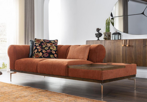 Tweezitsbank 2-zits stoffen bank Moderne stoffen oranje bank 234 cm - Tweezitsbank 2-zits stoffen bank Moderne stoffen oranje bank 234 cm