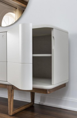 Sideboard Dressoir Dressoir Spiegel Hout Eetkamer Kasten Set Wit