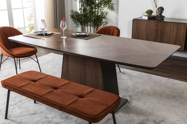 Eettafel Eettafel Tafel Eetkamer Eethoek Hout Modern Bruin Tafels