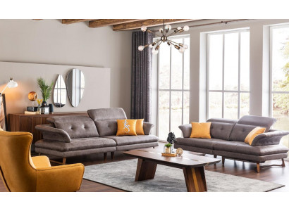 Sofa set 3-zitsbank Bankstellen Modern Grijs Fauteuil Set
