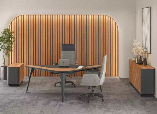 Werkkamer Kantoor Bureau Ladenkast Dressoir Modern Hout Bruin