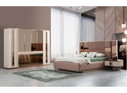 Slaapkamer compleet set 4-delig Bed 2x Nachtkastjes Kledingkast Bedden