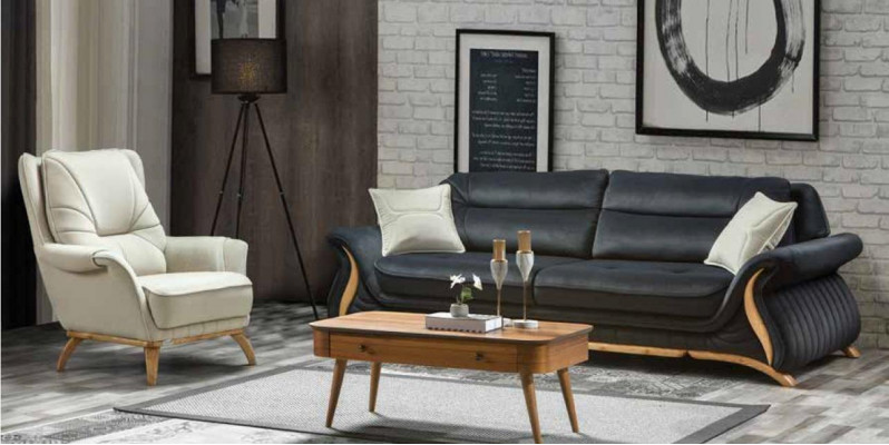Bank Bank Bekleding 3+1 Zit Kunstleer Banken Fauteuils Zitcombinaties Ontwerp