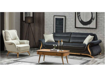 Ontwerp Bankstel 3+1 Zits Fauteuil Bank Bekleding Luxe Klassieke Kunstleren Bankstellen