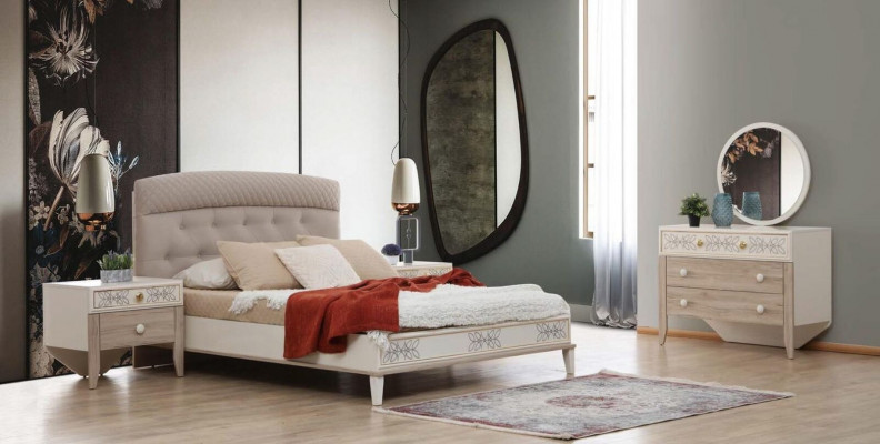 Set Commode Met Spiegel Kaptafel Console Hout Moderne Slaapkamer