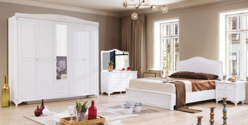 Witte nachtkastje luxe compact ontwerp slaapkamermeubels