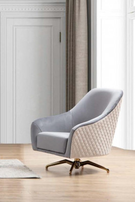 Ontwerp fauteuil gestoffeerd textiel Modern woonkamer Luxe houten meubels Draaistoel Nieuw