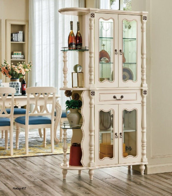 Vitrine vitrinekast woonkamer klassiek glas bar houten kast glazen kast
