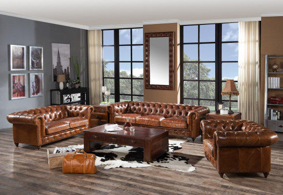 Sofaset 3+2+1 zitsbank set Bank Bekleding Lederen Relax Woonkamerset
