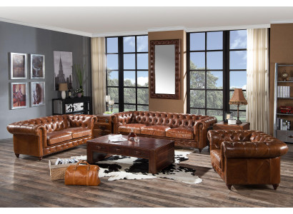 Sofa set 3-delig. Set leren bank bank woonlandschap set bank nieuw