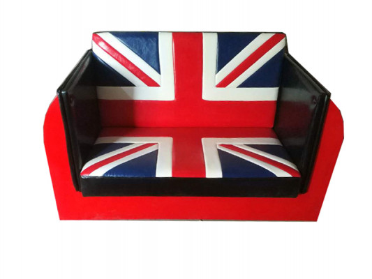 Retro Union Jack Bank Automeubel Garage Autobank Bank Gestoffeerde Tweezitsbank