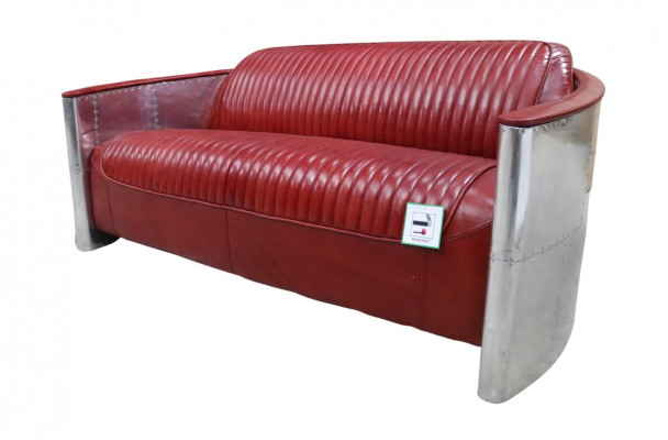 Leren sofa bank bekleding bank aluminium driezits vintage luxe meubels banken nieuw