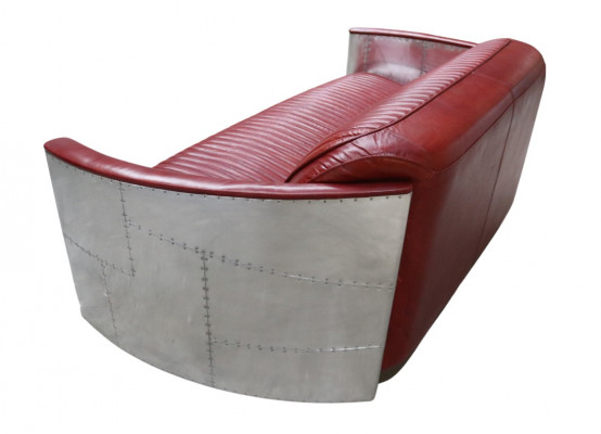 Leren sofa bank bekleding bank aluminium driezits vintage luxe meubels banken nieuw