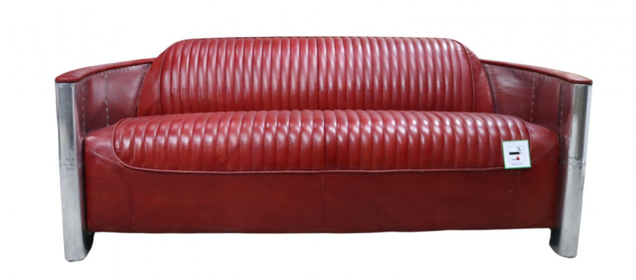 Leren sofa bank bekleding bank aluminium driezits vintage luxe meubels banken nieuw