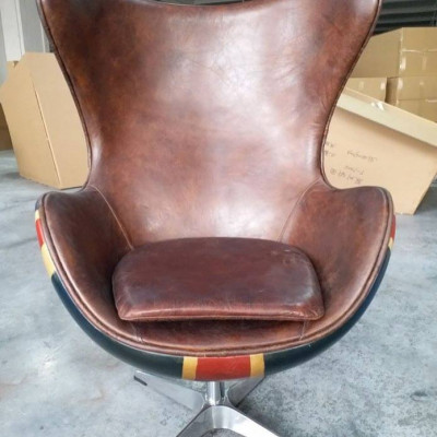 Stoel Loungestoel Vintage Draaistoel Chef Stoel Lounge Club Leder Jack