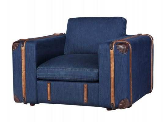 Ontwerp fauteuil koffer textiel bank gestoffeerde eenzitterbank woonkamer meubels retro.