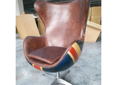 Stoel Loungestoel Vintage Draaistoel Chef Stoel Lounge Club Leder Jack