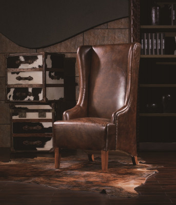 Echtlederen relaxfauteuil Vintage Cigar leren fauteuil fauteuil leren fauteuil televisie.