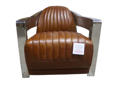 Fauteuil echt leer Design Vintage Design Fauteuil aviator meubels Leer