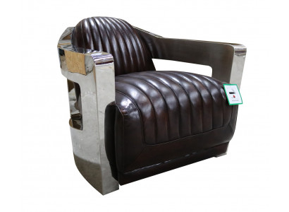 Lederen fauteuil Aviator clubfauteuil Art Deco loungestoel aviator